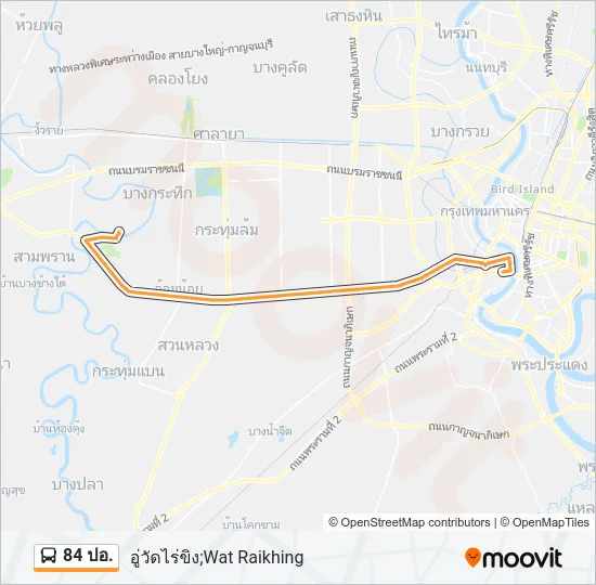 84 ปอ. รถบัส แผนที่สายรถ