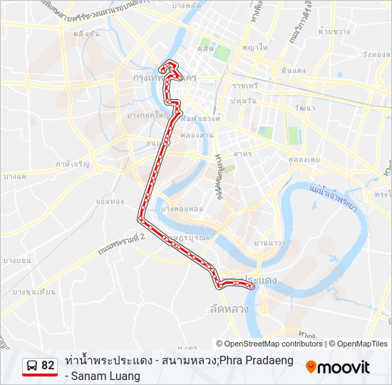 82 รถบัส แผนที่สายรถ