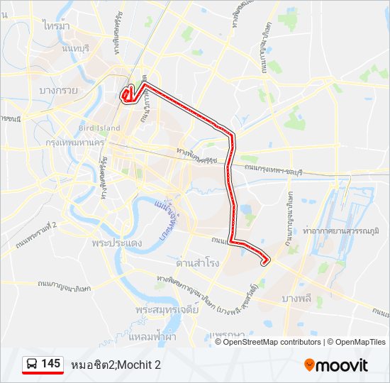 145 รถบัส แผนที่สายรถ