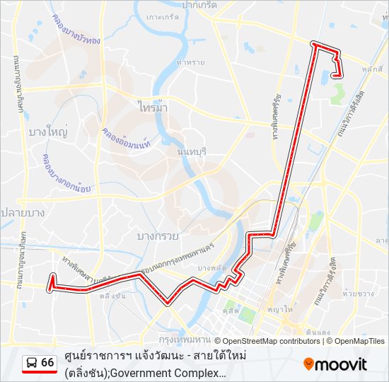 66 รถบัส แผนที่สายรถ