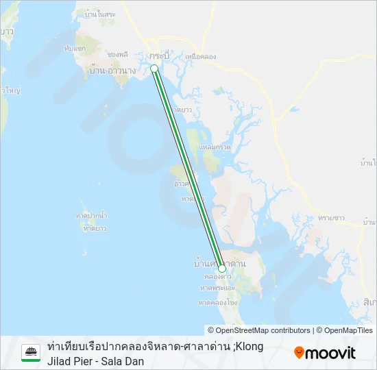 ท่าเรือปากคลองจิหลาด-ศาลาด่าน Ferry Line Map