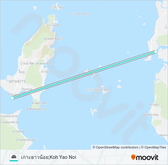 ท่าเรืออ่าวท่าเลน-เกาะยาว Ferry Line Map