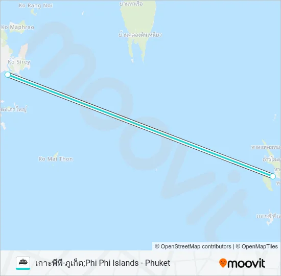 เกาะพีพี-ภูเก็ต Ferry Line Map