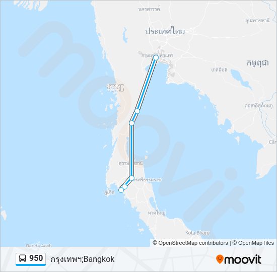 950 รถบัส แผนที่สายรถ