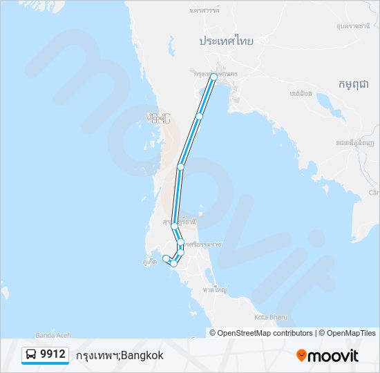 9912 รถบัส แผนที่สายรถ