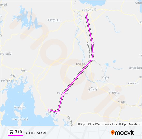 710 รถบัส แผนที่สายรถ