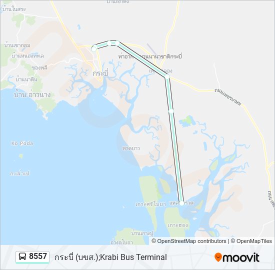 8557 รถบัส แผนที่สายรถ