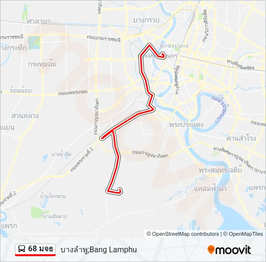 68 มจธ Bus Line Map