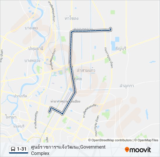 1-31 รถบัส แผนที่สายรถ