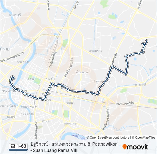 1-63 รถบัส แผนที่สายรถ