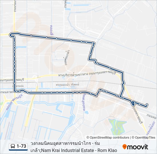 1-73 รถบัส แผนที่สายรถ