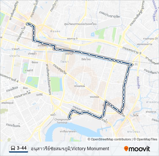 3-44 รถบัส แผนที่สายรถ