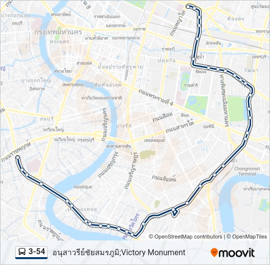3-54 รถบัส แผนที่สายรถ