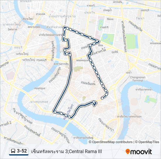 3-52 รถบัส แผนที่สายรถ