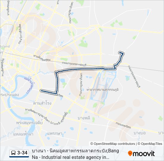 3-34 รถบัส แผนที่สายรถ