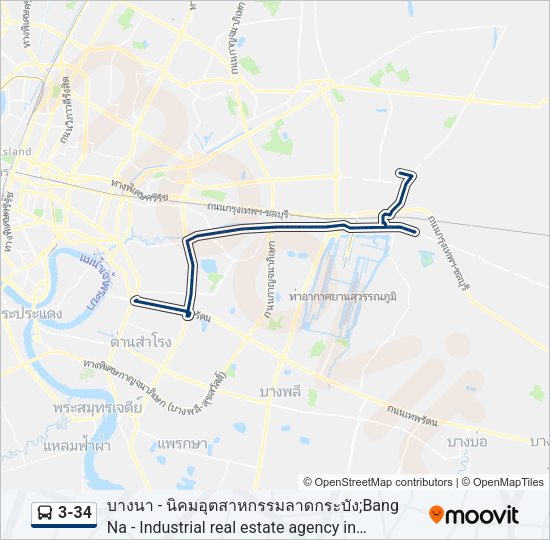 3-34 รถบัส แผนที่สายรถ