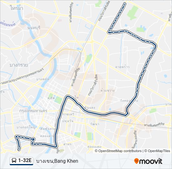 1-32E รถบัส แผนที่สายรถ
