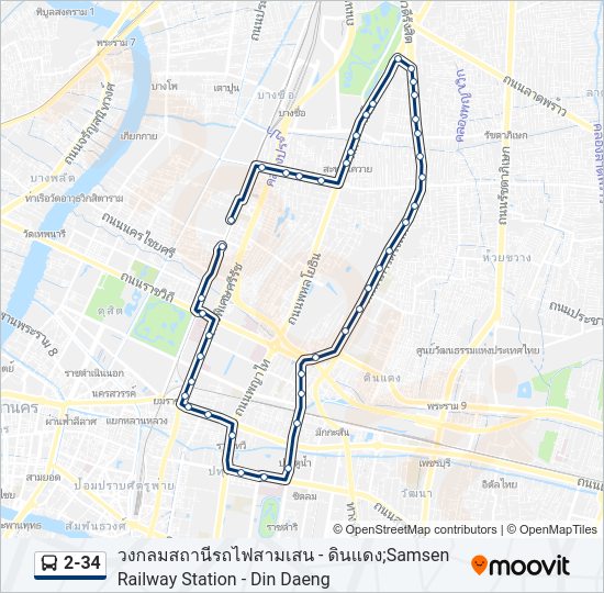 2-34 รถบัส แผนที่สายรถ
