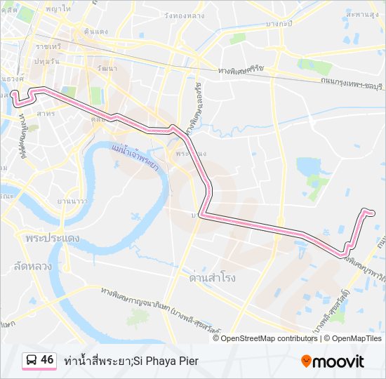 46 รถบัส แผนที่สายรถ