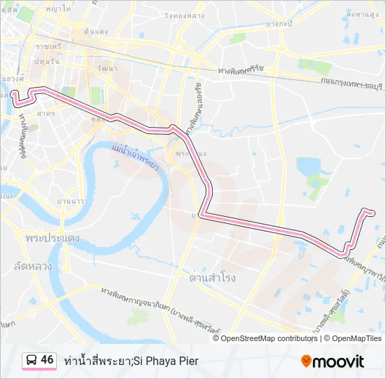 46 รถบัส แผนที่สายรถ