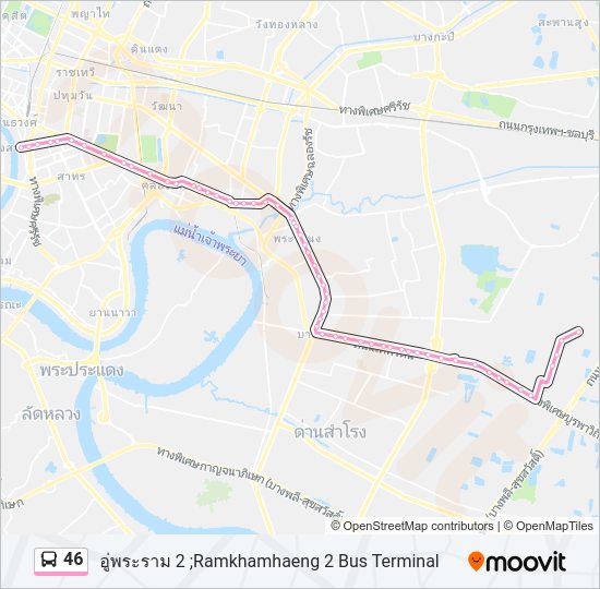 46 รถบัส แผนที่สายรถ