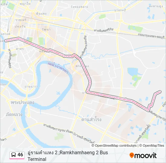46 รถบัส แผนที่สายรถ