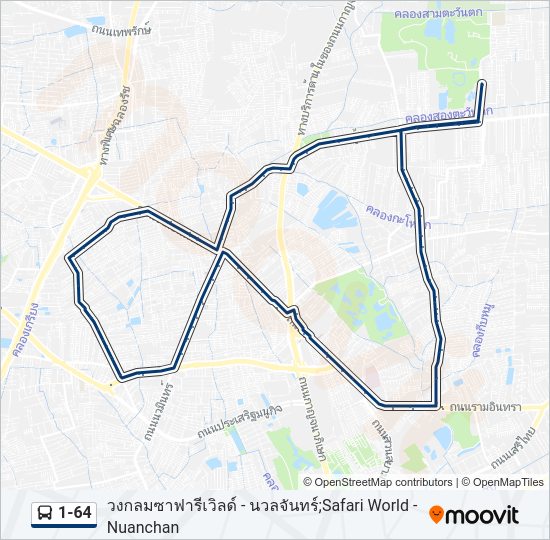 1-64 รถบัส แผนที่สายรถ