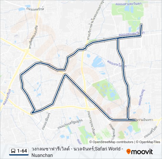 1-64 รถบัส แผนที่สายรถ