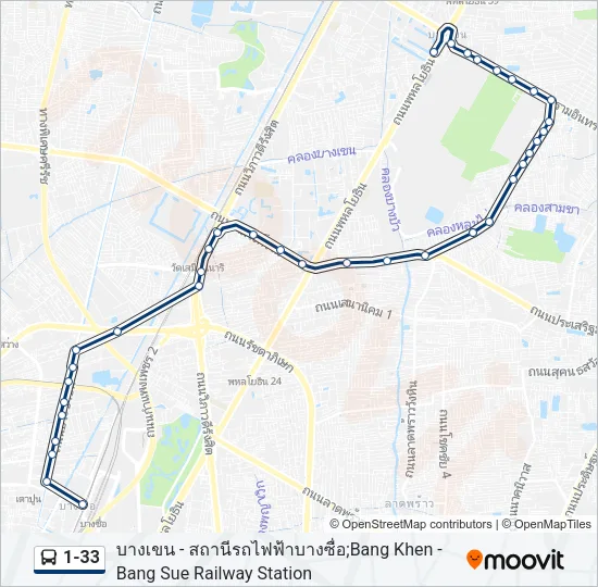 1-33 Bus Line Map