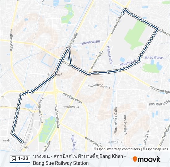 1-33 รถบัส แผนที่สายรถ