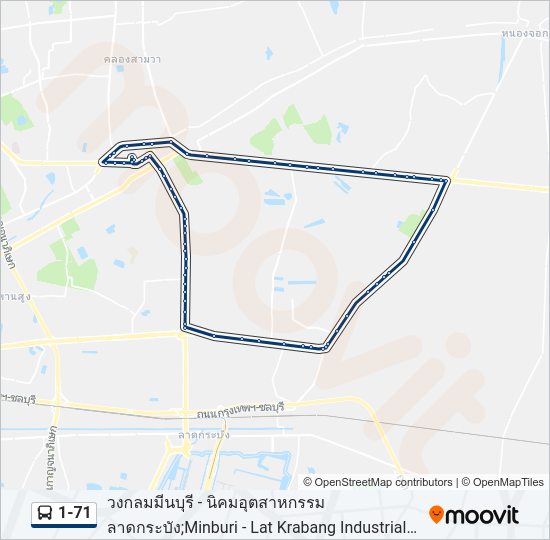 1-71 รถบัส แผนที่สายรถ