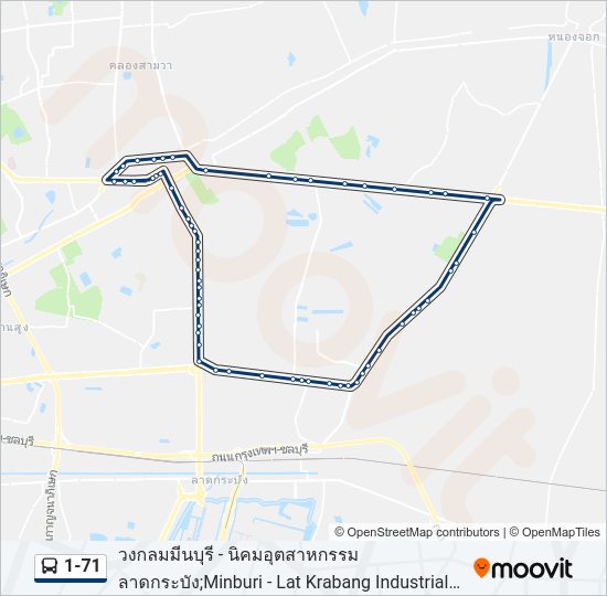 1-71 รถบัส แผนที่สายรถ