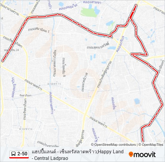 2-50 รถบัส แผนที่สายรถ