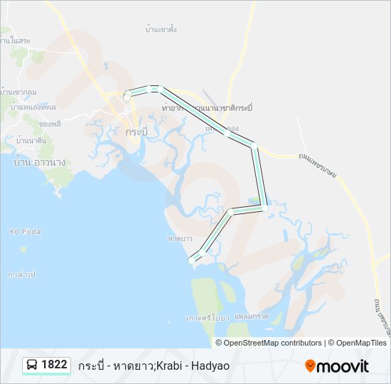 1822 รถบัส แผนที่สายรถ