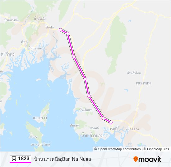 1823 รถบัส แผนที่สายรถ
