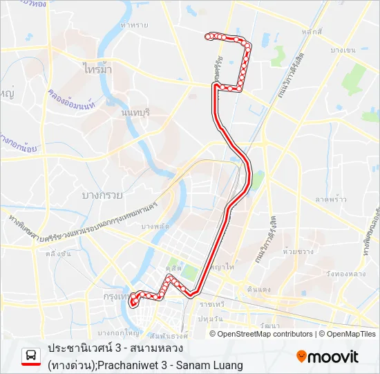2-32E (70 ทางด่วน) Bus Line Map