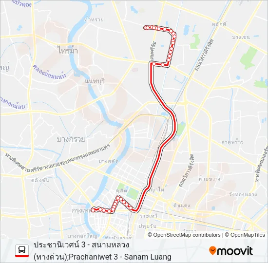 2-32E (70 ทางด่วน) Bus Line Map