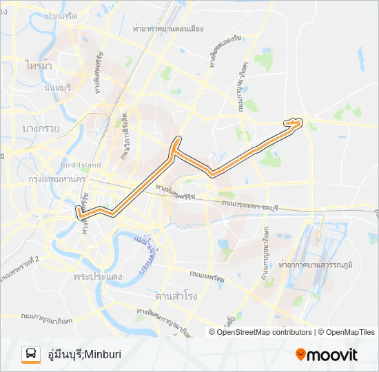 1-55E (514 ทางด่วน) Bus Line Map
