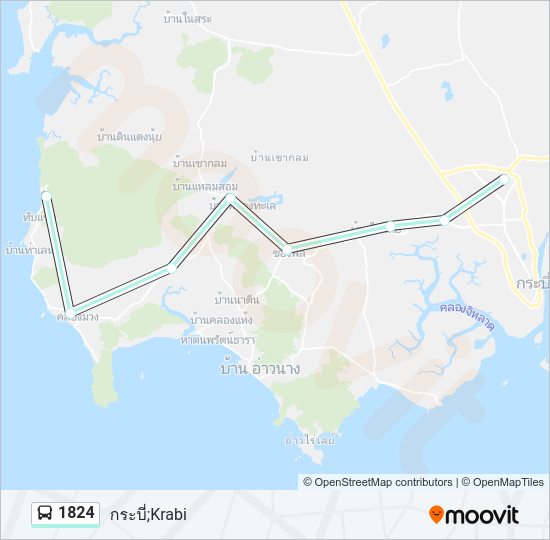 1824 รถบัส แผนที่สายรถ