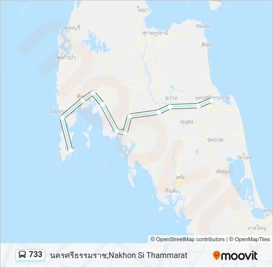 733 Bus Line Map