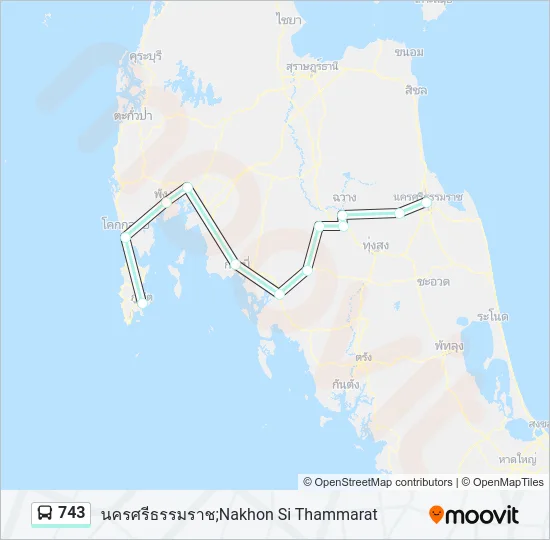 743 Bus Line Map