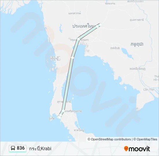 836 Bus Line Map