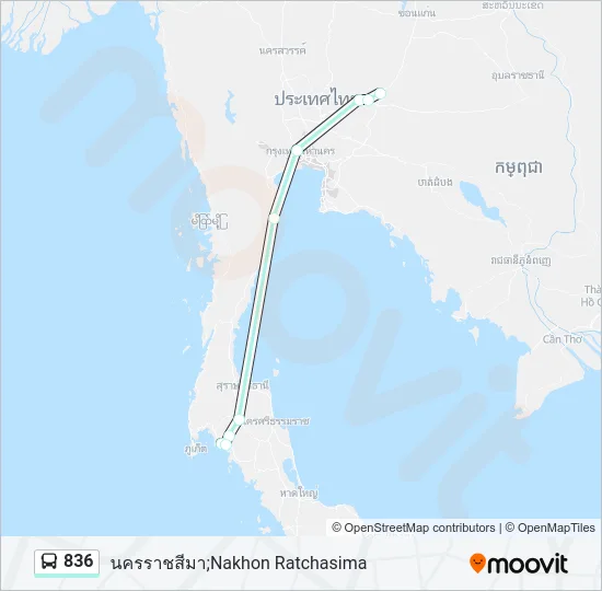 836 Bus Line Map
