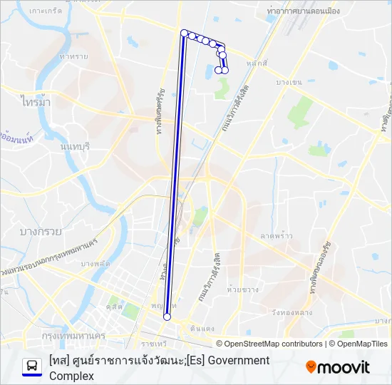166 ศูนย์ราชการ รถบัส แผนที่สายรถ