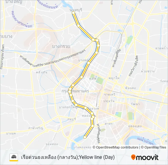 เรือด่วนธงเหลือง (กลางวัน) Ferry Line Map
