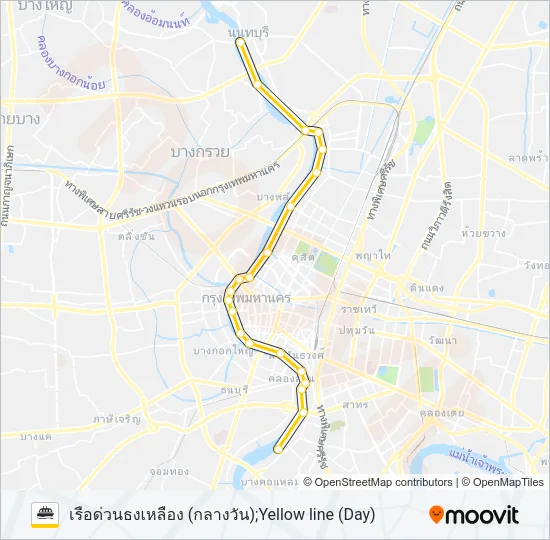 เรือด่วนธงเหลือง (กลางวัน) Ferry Line Map