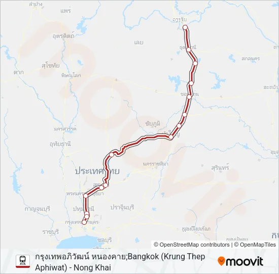 25 รถด่วนพิเศษ รถไฟ แผนที่สายรถ