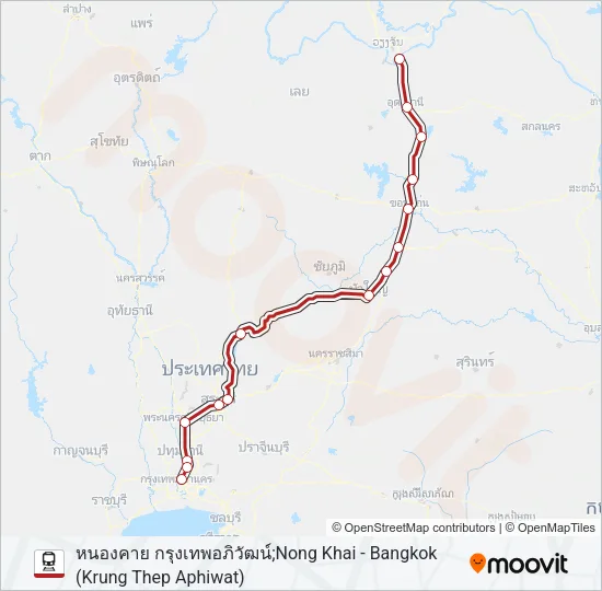 26 รถด่วนพิเศษ รถไฟ แผนที่สายรถ