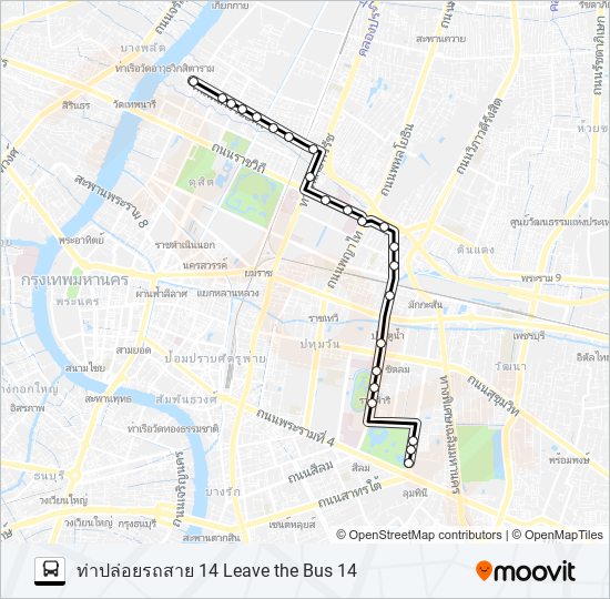 14 รถบัส แผนที่สายรถ