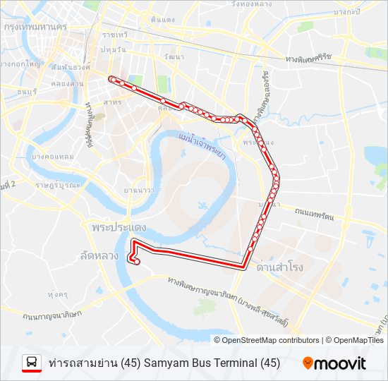 45 bus Line Map